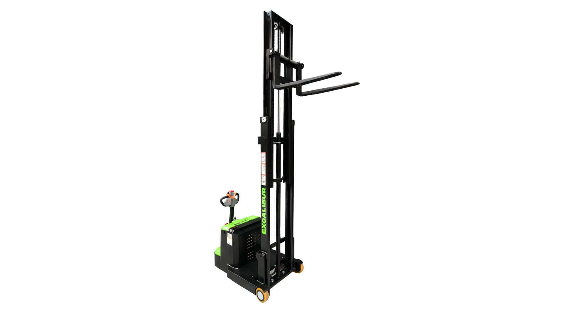 1 Tonne Electric Pallet Jack featuring compact design and efficient lifting for material handling in warehouses and retail.