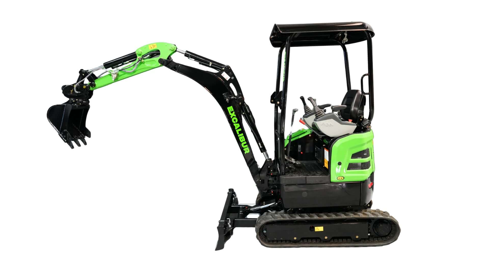 Excalibur Machinery 1.8 Tonne Excavator showcasing its compact design and powerful Kubota engine for heavy-duty performance.