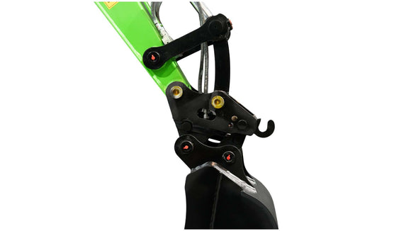 Hydraulic arm and bucket mechanism of Excalibur 1.8 Tonne Excavator, showcasing heavy-duty build and robust performance.