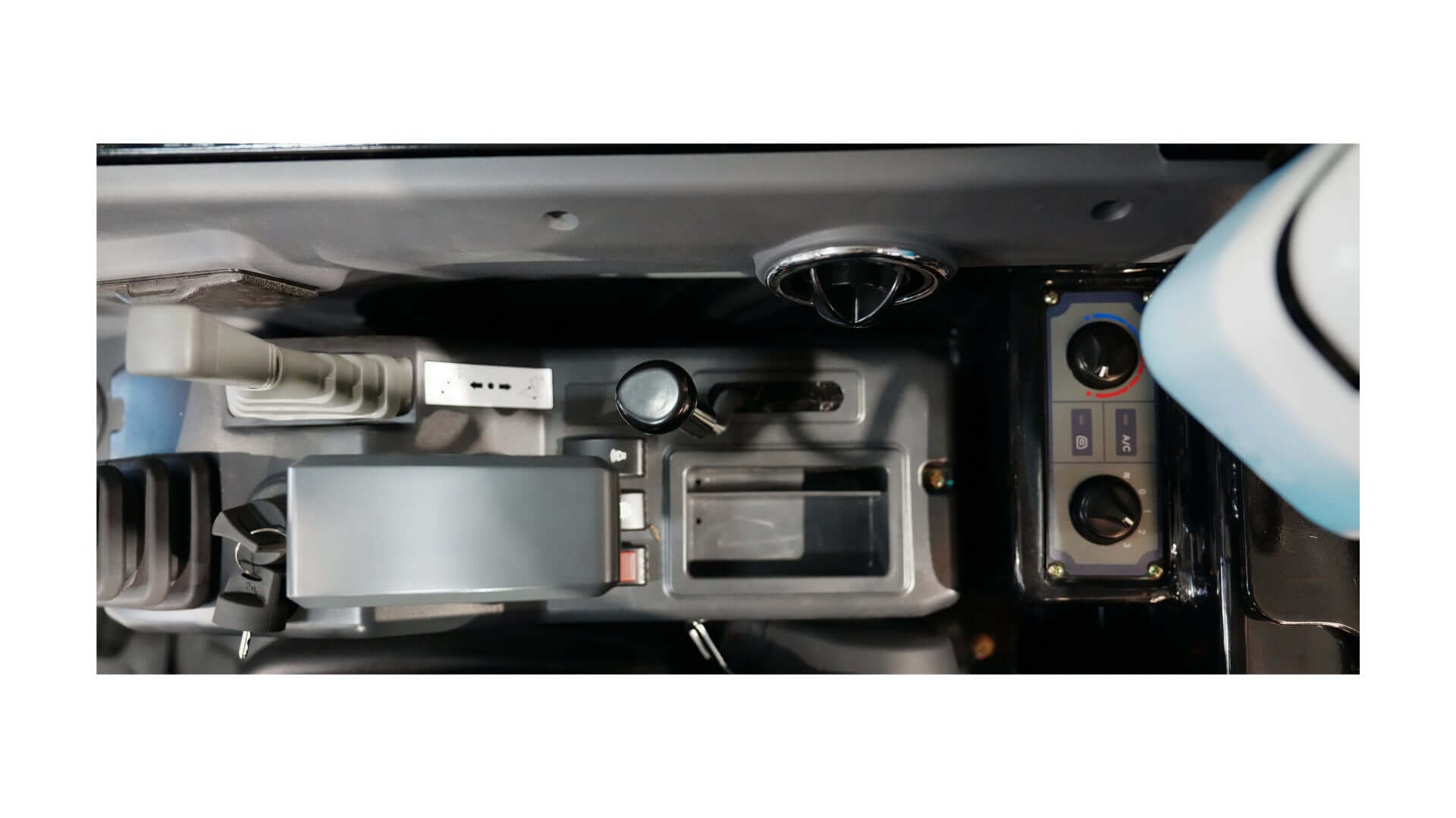 Interior control panel of the 3.8 Tonne Excavator showcasing operational features and controls.
