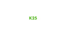 Green K25 logo on white background, representing a brand or product line.