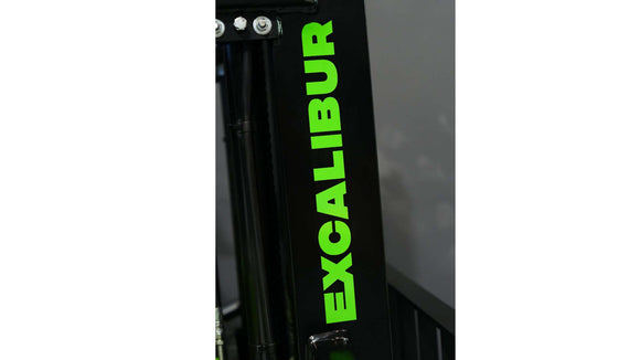 Excalibur logo on a 2.5 Tonne Diesel Forklift highlighting brand quality and reliability in material handling.