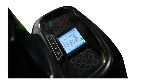 Control panel of a 2.5 Tonne Diesel Forklift showing digital display and buttons for operation.