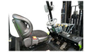 Interior view of a 3.5 tonne 4WD forklift featuring ergonomic seat and control panel for enhanced operator comfort.