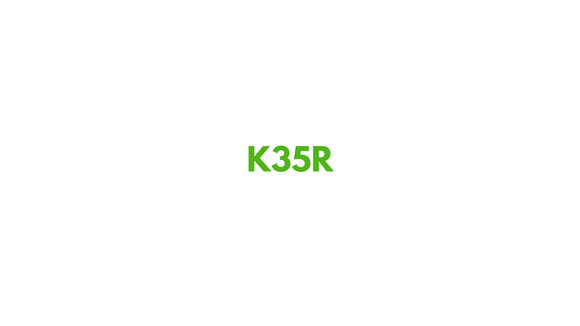 K35R branding logo on a white background, designed for a modern and clean aesthetic.