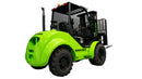Bright green 3.5 Tonne 4WD forklift from Excalibur Machinery, designed for power and versatility in material handling.