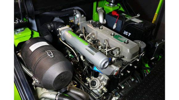 Close-up view of the powerful engine in a 3.5 Tonne Forklift, showcasing precision engineering and robust performance.