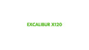 Excalibur X120 logo representing compact excavator machinery for heavy-duty performance.