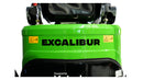 Excalibur Machinery 1.2 Tonne Excavator engine cover highlighting Kubota D782 power and brand features.