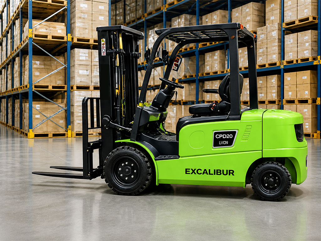 Excalibur Lithium 4 Wheeler Forklift in action