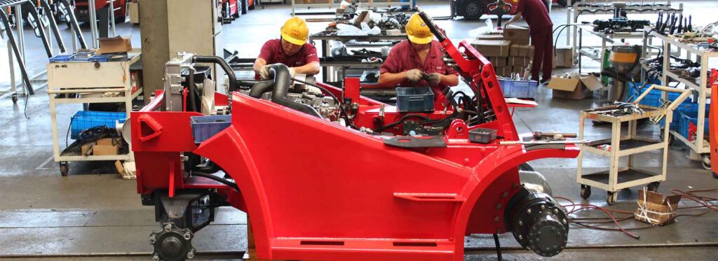 JAC manufacturing operations. Producing both JAC and Excalibur branded Forkflits and Material Handling Equipment.